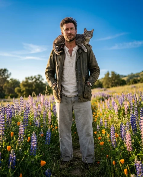 Wildflower Field with Cat 1