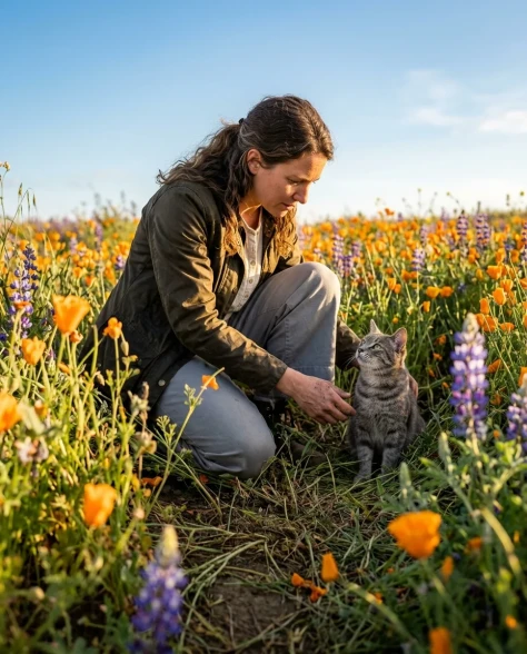 Wildflower Field with Cat 4