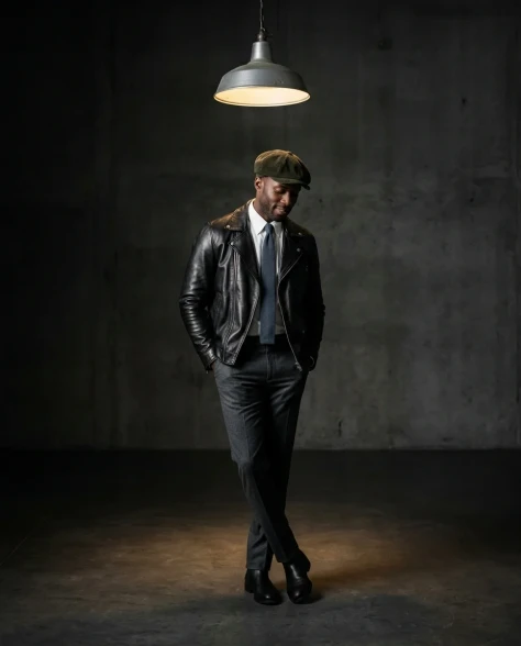 Pendant Light Dark Studio Leather Jacket 1