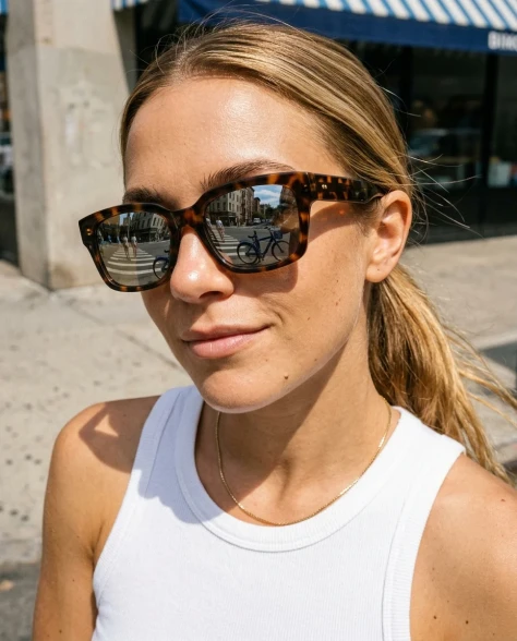 Oversized Sunglasses High-Angle Street Selfie 2