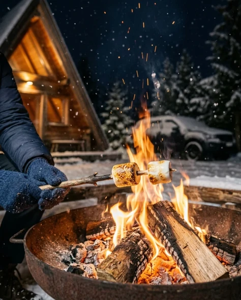 Snowy Alpine Cabin with Off-Road Vehicles 2