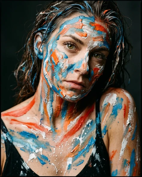 Impasto Acrylic Face Canvas — Macro Editorial Portrait 7