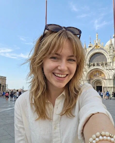 Wide-Angle Smartphone Selfie at Italian Landmark 2