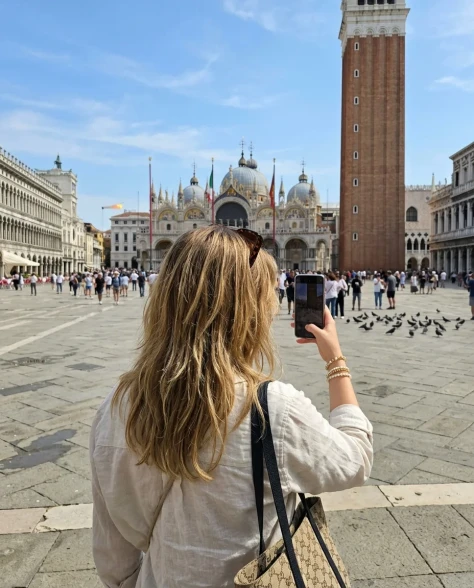 Wide-Angle Smartphone Selfie at Italian Landmark 6