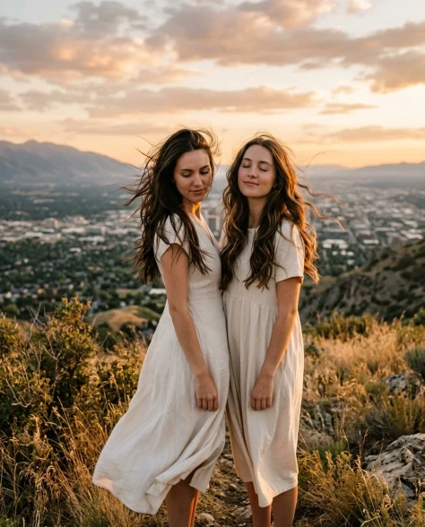 Golden Hour Hilltop Portrait of Two Friends 1