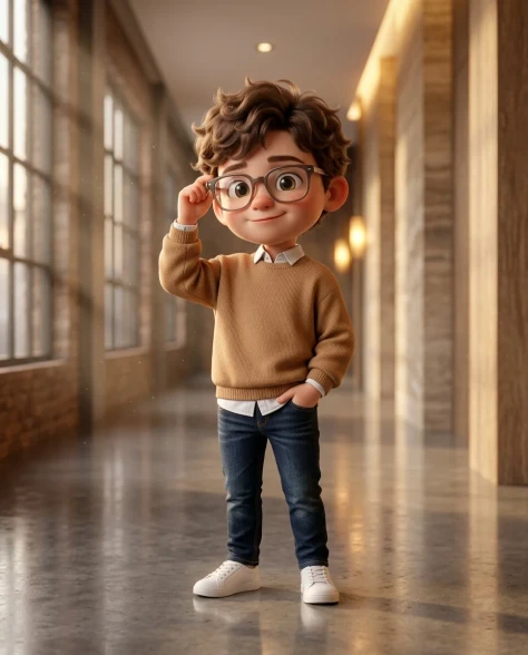 Chibi Boy in Luxurious Modern Loft — 3D CGI Portrait 1