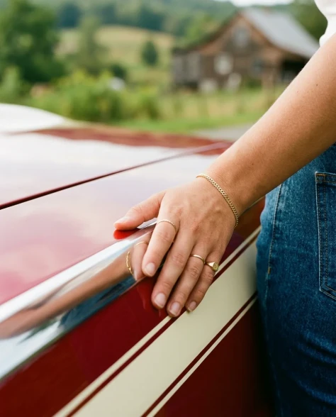 Vintage Car Lifestyle Portrait — Countryside Film Aesthetic 4