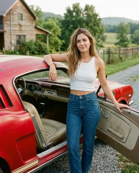 Vintage Car Lifestyle Portrait — Countryside Film Aesthetic 5