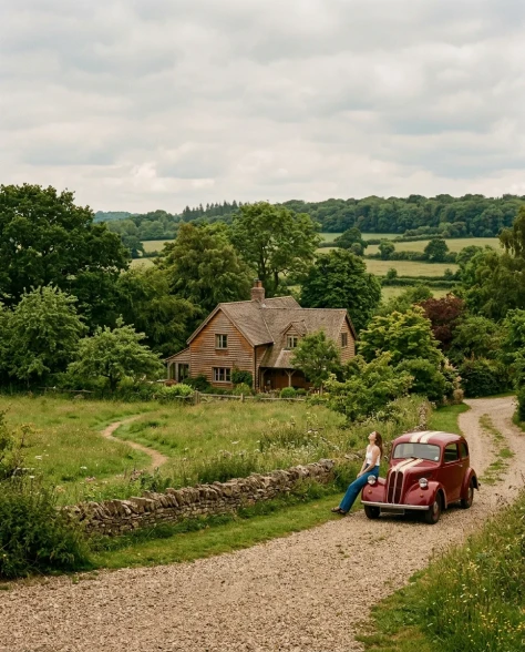 Vintage Car Lifestyle Portrait — Countryside Film Aesthetic 7