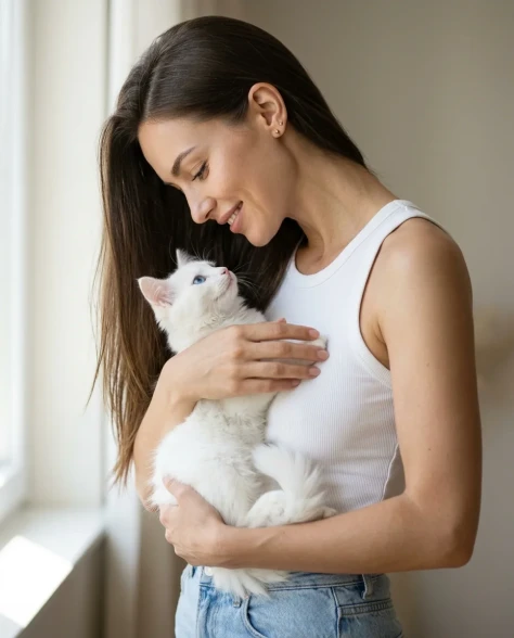 Nine-Panel Editorial Grid with White Cat Companion 4