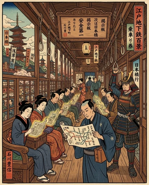 Edo-Period Ukiyo-e Reimagining of a Modern City Scene 7