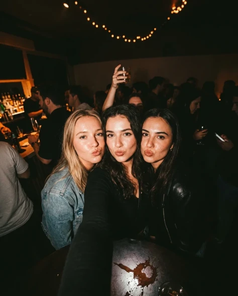 Vintage Flash Indoor Party Group Selfie 6