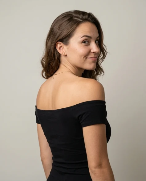 Clean Studio Portrait with Playful Wink Expression 4