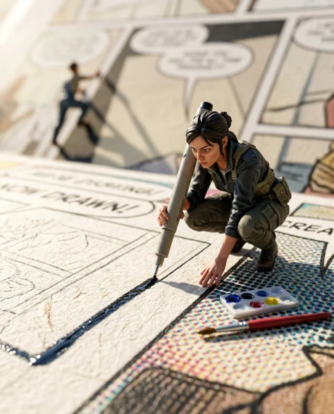 Miniature Characters Building Their Own Comic 2