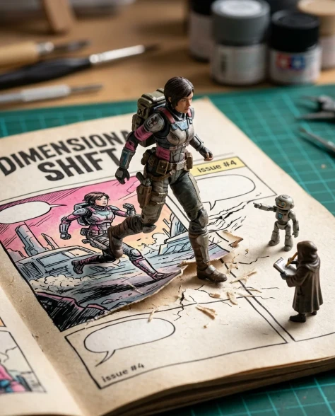 Miniature Characters Building Their Own Comic 4