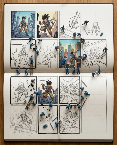 Miniature Characters Building Their Own Comic 5