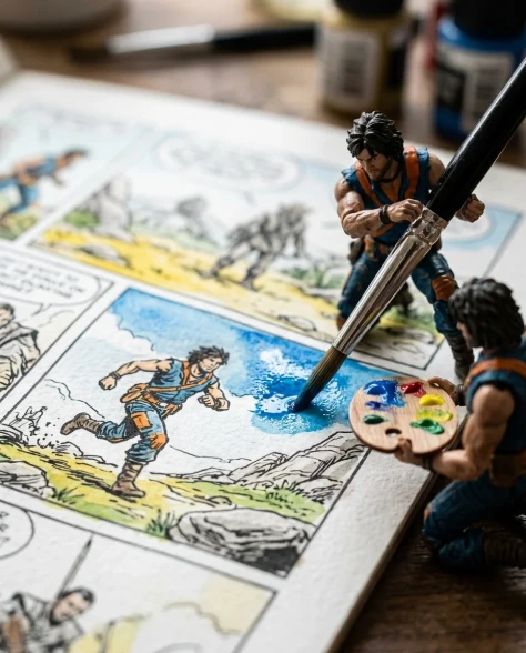 Miniature Characters Building Their Own Comic 6