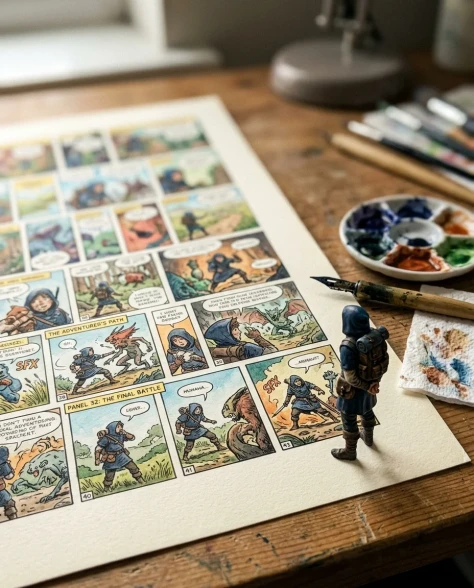 Miniature Characters Building Their Own Comic 7