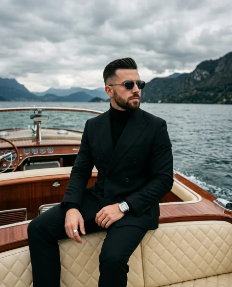 Luxury Menswear Editorial on a Vintage Boat 1