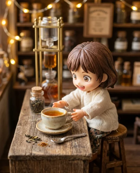Miniature Tea Shop Diorama with Chibi Girl 5