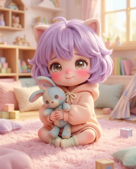 3D Tiny Anime Girl Character Action Sequence 2