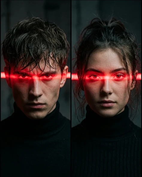 Cinematic Cyberpunk Neon Portrait Pair 3