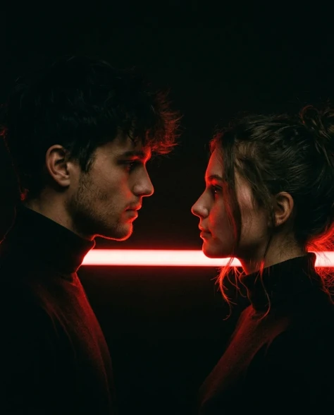 Cinematic Cyberpunk Neon Portrait Pair 7