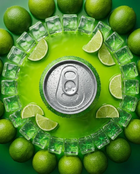 High-Contrast Sparkling Citrus Soda Can Product Shot 4