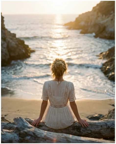 Cinematic Beach Portrait at Golden Hour 5