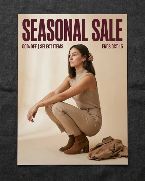 Fashion Advertisement Poster with Editorial Pose 1
