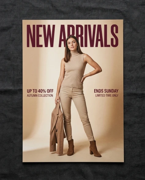 Fashion Advertisement Poster with Editorial Pose 2