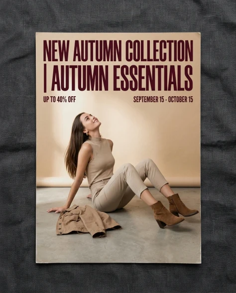 Fashion Advertisement Poster with Editorial Pose 3