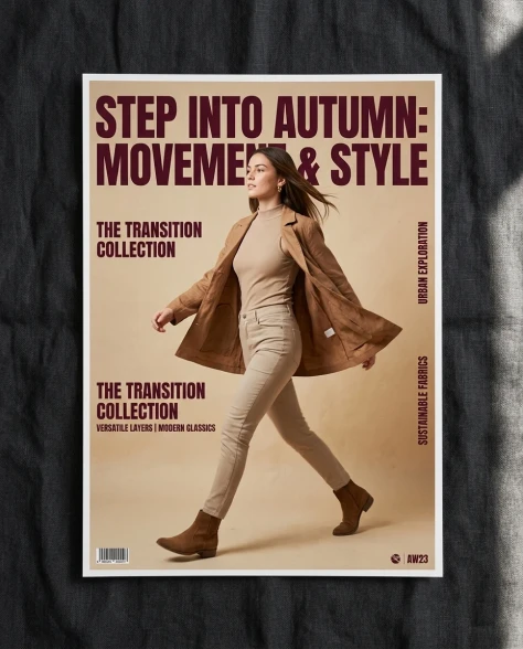 Fashion Advertisement Poster with Editorial Pose 4