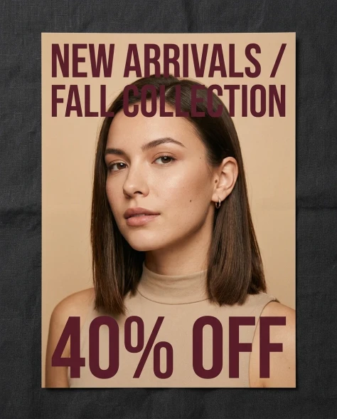 Fashion Advertisement Poster with Editorial Pose 5