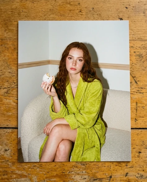 Candid 35mm Film Aesthetic Portrait with Pastry 1