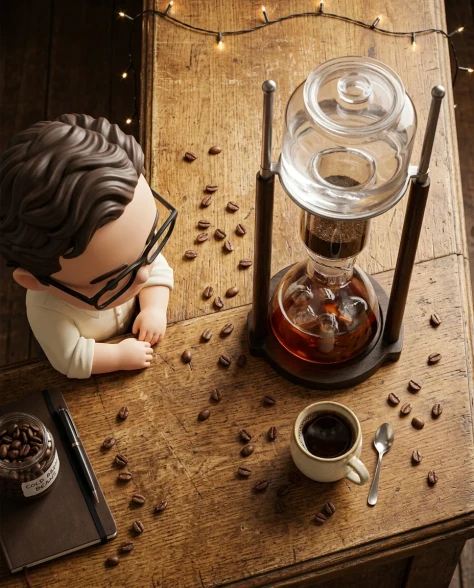 Miniature Vintage Café Diorama with Chibi Figure 6