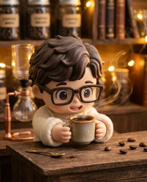 Miniature Vintage Café Diorama with Chibi Figure 7