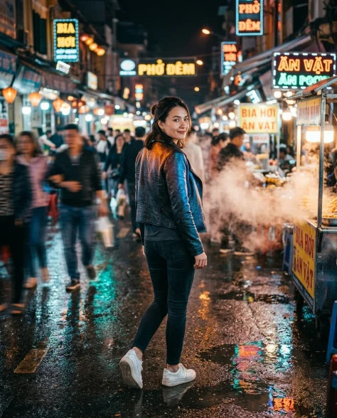 Cinematic Night Market Walk with Motion Blur 3