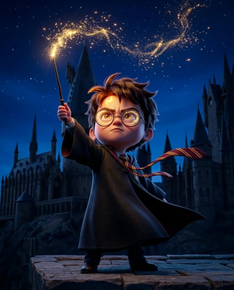 3D CGI Big-Head Cartoon Wizard Character 7
