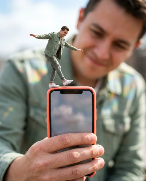 Surreal Miniature Dancing Composite on Smartphone 2