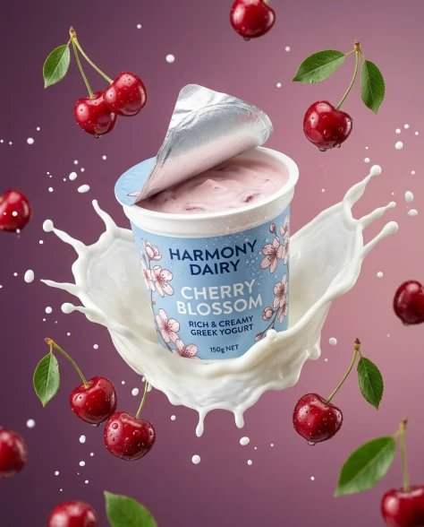 Dynamic Dairy Product Photography with Fruit Splash 1
