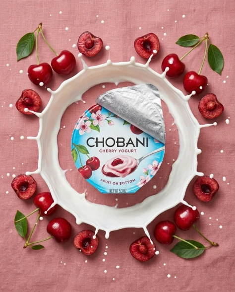 Dynamic Dairy Product Photography with Fruit Splash 5