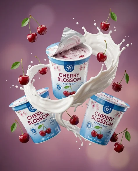 Dynamic Dairy Product Photography with Fruit Splash 6