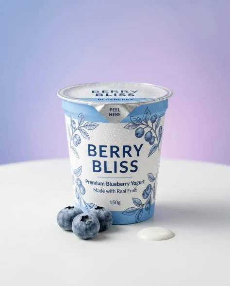 Dynamic Blueberry Yogurt Product Photography 7