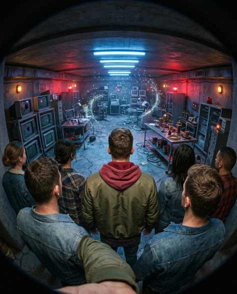 Sci-Fi Bunker Action Selfie with Group 5
