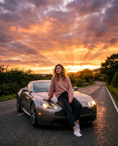 Cinematic Sunset Sports Car Lifestyle Portrait 1