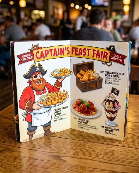Family Restaurant Character Collaboration Menu Booklet 1