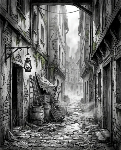 Four-Panel Manga Fantasy Alleyway Encounter 5