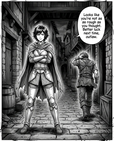 Four-Panel Manga Fantasy Alleyway Encounter 7
