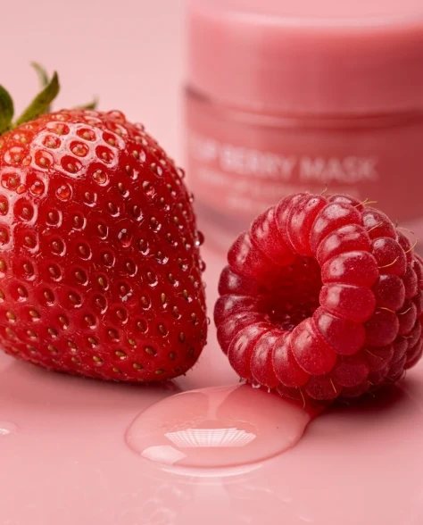 Minimalist Berry Lip Mask Cosmetic Product Photography 4